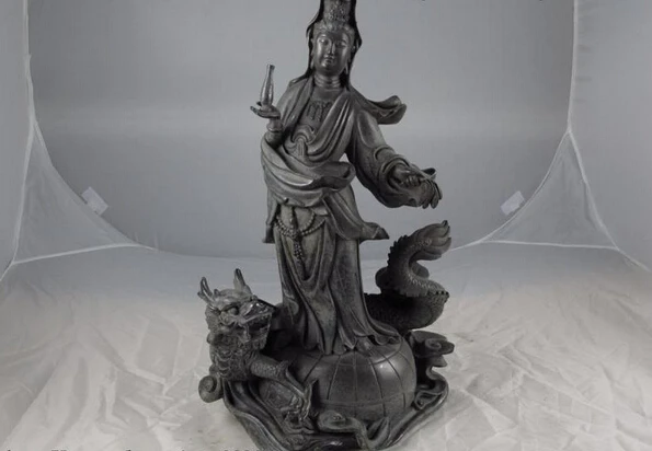 S1464 China Old Copper Bronze Kwan-Yin GuanYin Bodhisattva Goddess Stand Dragon Globe D0318
S1464 China Old Copper Bronze Kwan-Yin GuanYin Bodhisattva Goddess Stand Dragon Globe D0318