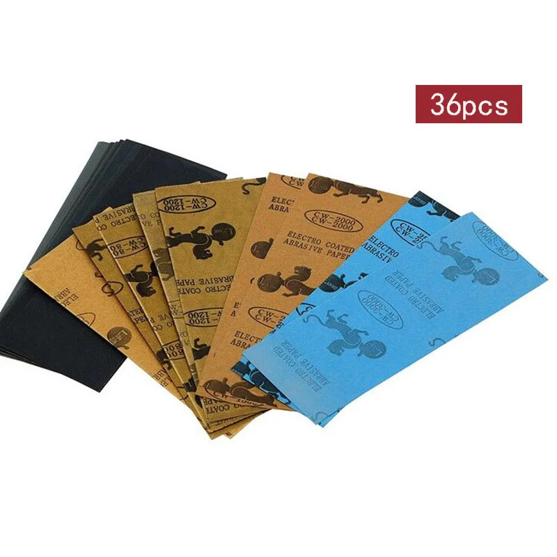 36PCS Grit400 to 3000 Wet Dry Sand Paper Wood Emery Abrasive Paper Metal Waterproof Sandpaper Esmeril Polishing Grinding Tools
36PCS Grit400 to 3000 Wet Dry Sand Paper Wood Emery Abrasive Paper Metal Waterproof Sandpaper Esmeril Polishing Grinding Tools