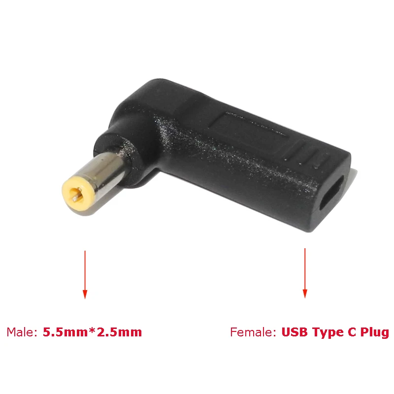 DC Мощность адаптер переходник USB Тип C Female до 5 5x2 мм Гнездовой разъем для Asus lenovo