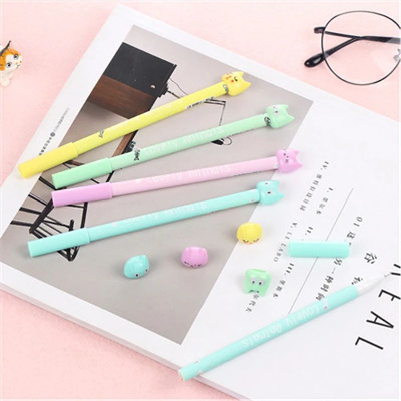 DL Newstationery cute cat creative black pen 0.38mm student supplies Wholesale price office & school stationery small gift | Канцтовары
