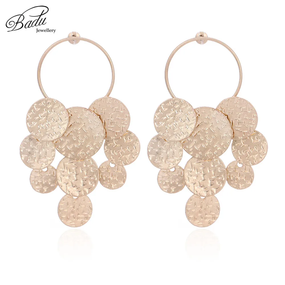 Badu Exaggerated Big Metal Earring Golden Round Metallic Punk Vintage Women Earrings Fashion Jewelry Christmas Wholesale
Badu Exaggerated Big Metal Earring Golden Round Metallic Punk Vintage Women Earrings Fashion Jewelry Christmas Wholesale