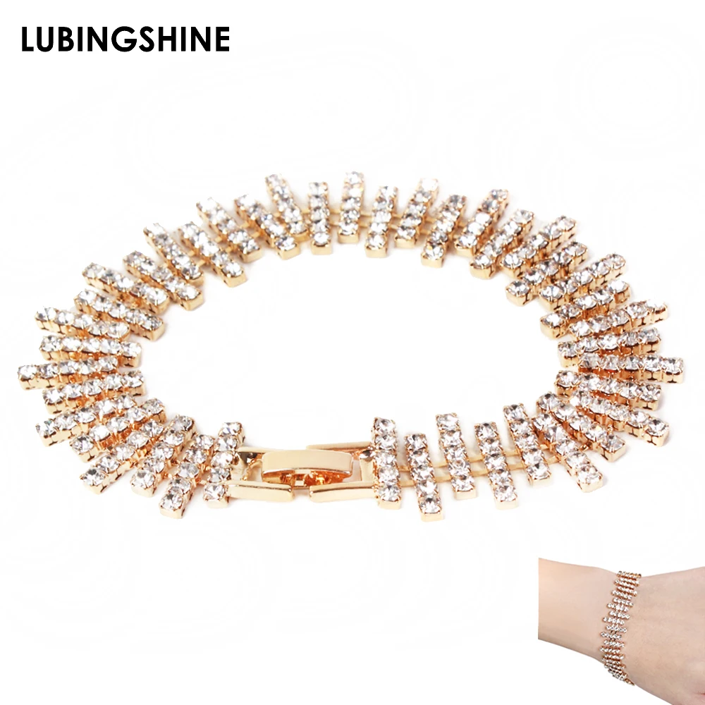 Fashion AAA Zircon Bracelet Bangle Crystal Alloy Gold Color Chains Bracelets for Women Party Wristband Jewelry Gift Pulseras
Fashion AAA Zircon Bracelet Bangle Crystal Alloy Gold Color Chains Bracelets for Women Party Wristband Jewelry Gift Pulseras