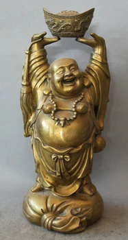 USPS to USA S1998 18" Chinese Buddhism Brass Wealth moneybag Happy Laugh Maitreya Buddha Statue
USPS to USA S1998 18" Chinese Buddhism Brass Wealth moneybag Happy Laugh Maitreya Buddha Statue