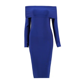 2019 New Blue Women Sexy Bandage Dress Long Sleeve Slash Neck Ruffle Bodycon Vestidos Fashion Celebrity Knee Length Party Dress
2019 New Blue Women Sexy Bandage Dress Long Sleeve Slash Neck Ruffle Bodycon Vestidos Fashion Celebrity Knee Length Party Dress
