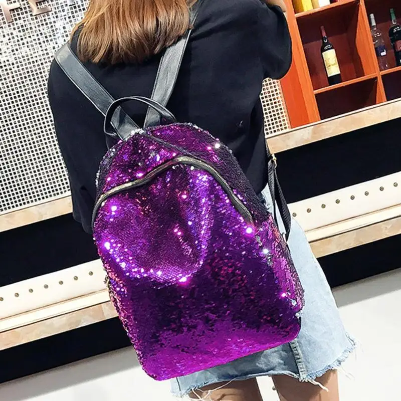 Women Sequins Backpack Teenage Girls Fashion Schoolbag Casual Travel Bling Rucksack Mochila Feminina Holographic Backpack Z95
Women Sequins Backpack Teenage Girls Fashion Schoolbag Casual Travel Bling Rucksack Mochila Feminina Holographic Backpack Z95