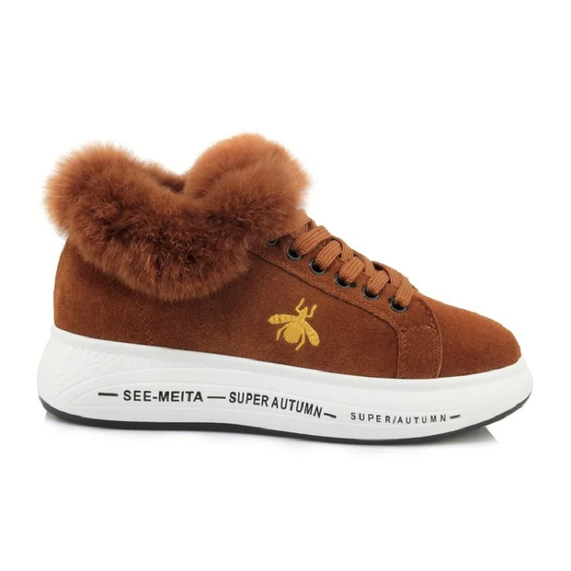 2019 new matte boots women's wedges casual warm boots thick leather women's shoes brwon 0307
2019 new matte boots women's wedges casual warm boots thick leather women's shoes brwon 0307