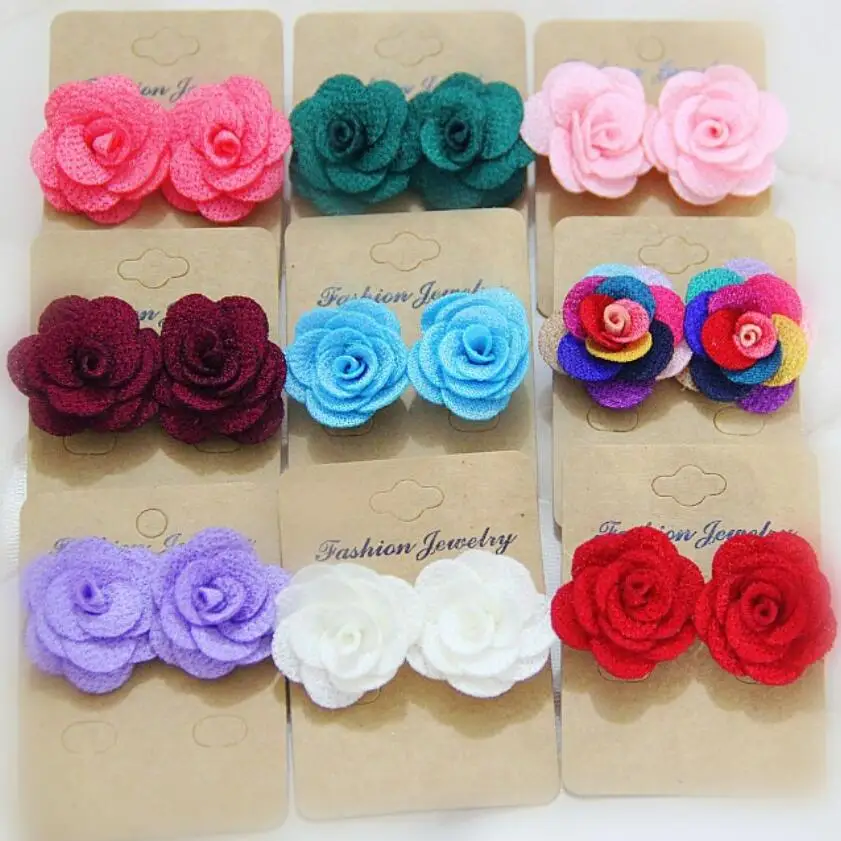 Korean Design Fashion Cloth Fabric Cute Rose Flower Stud Earrings For Women and Girl's Vintage Brincos Jewelry Gift 2018 new
Korean Design Fashion Cloth Fabric Cute Rose Flower Stud Earrings For Women and Girl's Vintage Brincos Jewelry Gift 2018 new