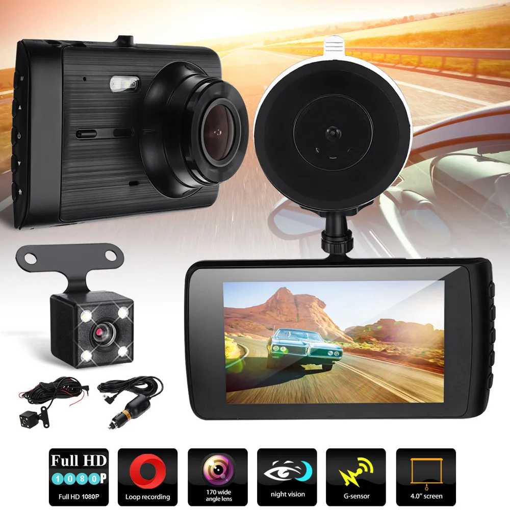 HD 1080P Car DVR Dash Camera 170° Dual Lens 4inch LCD Screen Cam Video Recorder Espejo Retrovisor Con Camara De Reversa 3.12
HD 1080P Car DVR Dash Camera 170° Dual Lens 4inch LCD Screen Cam Video Recorder Espejo Retrovisor Con Camara De Reversa 3.12