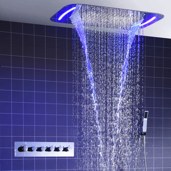 Thermostatic Shower Set Bathroom Electric LED Shower Concealed Rainfall Shower System Massage Water Mist Big Faucets
Thermostatic Shower Set Bathroom Electric LED Shower Concealed Rainfall Shower System Massage Water Mist Big Faucets