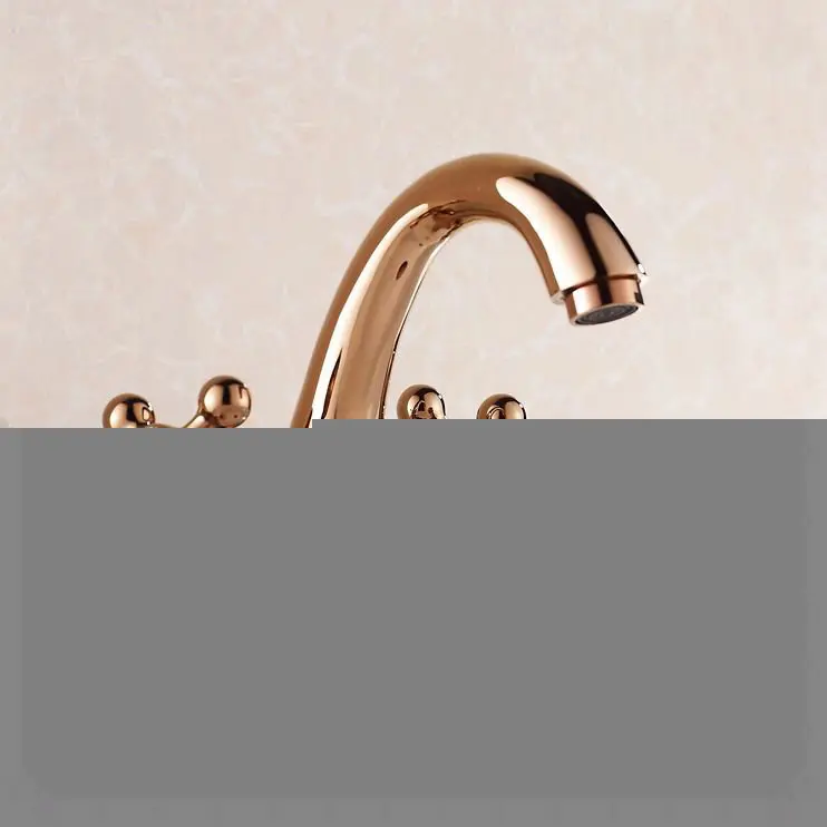 Free shipping High grade Rose Gold Finish double handle brass basin faucet tap mixer torneiras vintage water together HJ-863E cu |