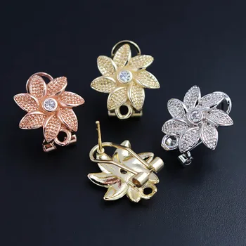 Micro Paved CZ Cubic Zircon Earrings Post Clip Back with Hanger Connectors Flower Findings DIY for Middle East Bridal Weddings
Micro Paved CZ Cubic Zircon Earrings Post Clip Back with Hanger Connectors Flower Findings DIY for Middle East Bridal Weddings