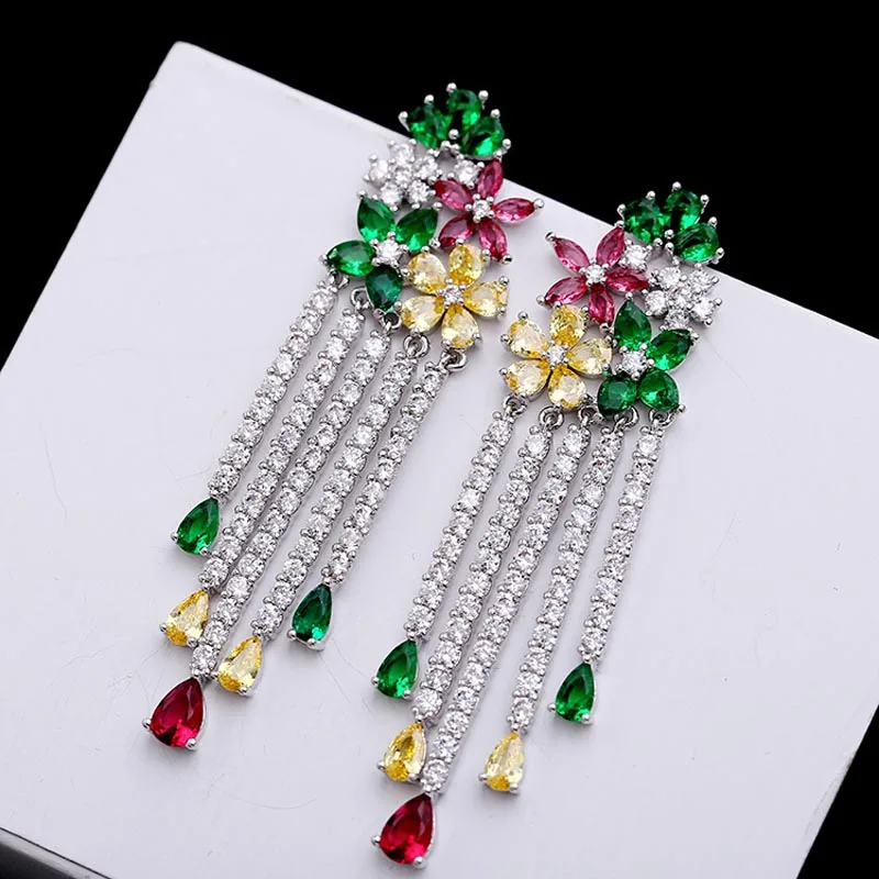 Red Trees Brand Luxury Bride Earrings With 925 Sterling Silver and Multicolor Cubic Zirconia In Box Wedding Gift
Red Trees Brand Luxury Bride Earrings With 925 Sterling Silver and Multicolor Cubic Zirconia In Box Wedding Gift