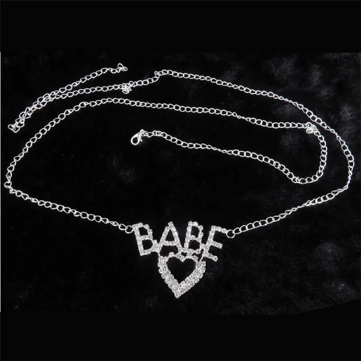 4 Sexy Belly Body Chain Low Tassel Rhinestone Heart Shape Waist Chains Women Fashion Jewelry Beach Bikini Body Chain
