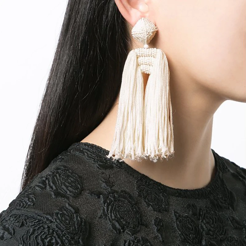 FASHIONSNOOPS Bohemian Fashion Handwork Beads Long Tassel Earrings For Women Jewelry New Arrivals Ethnic Big Drop Earrings Gift
FASHIONSNOOPS Bohemian Fashion Handwork Beads Long Tassel Earrings For Women Jewelry New Arrivals Ethnic Big Drop Earrings Gift