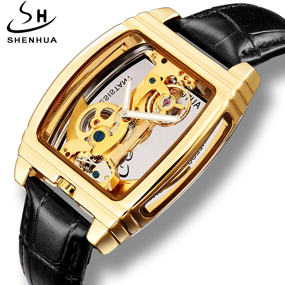 Shenhua 2019 Transparent Gold Watch Men Mechanical Automatic Watches Clock Leather Self Winding Mens Wrist Watches montre homme
Shenhua 2019 Transparent Gold Watch Men Mechanical Automatic Watches Clock Leather Self Winding Mens Wrist Watches montre homme