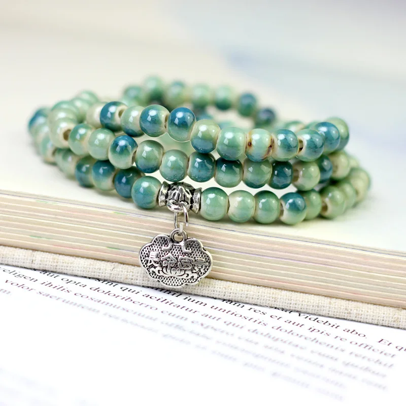 Ethnic Flower Ceramic Beads Multi-layer Bracelets Natural Stone Charm Handmade Accessories Porcelain Statement Bangles Jewelry
Ethnic Flower Ceramic Beads Multi-layer Bracelets Natural Stone Charm Handmade Accessories Porcelain Statement Bangles Jewelry