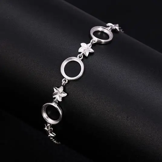 Sterling Silver 925 Fine Semi Mount Bracelet Round Cabochon 9x9mm Women Art Deco Fine Jewelry Wholesale White Gold Color
Sterling Silver 925 Fine Semi Mount Bracelet Round Cabochon 9x9mm Women Art Deco Fine Jewelry Wholesale White Gold Color