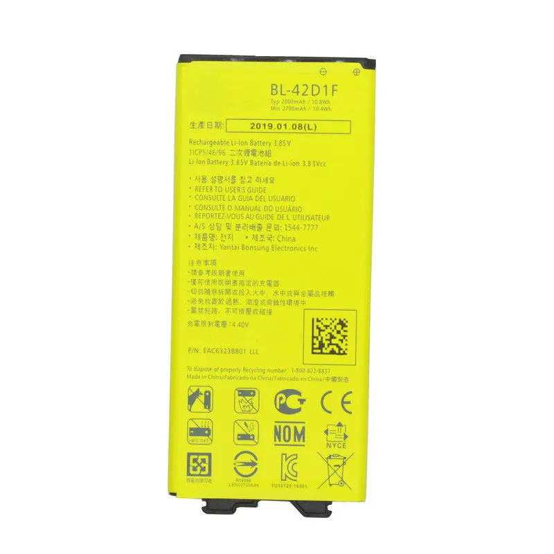 2019 New 2800mAh BL-42D1F Replacement Battery For LG G5 VS987 US992 H820 H840 H850 H830 H831 H868 F700S F700K H960 H860N LS992
2019 New 2800mAh BL-42D1F Replacement Battery For LG G5 VS987 US992 H820 H840 H850 H830 H831 H868 F700S F700K H960 H860N LS992