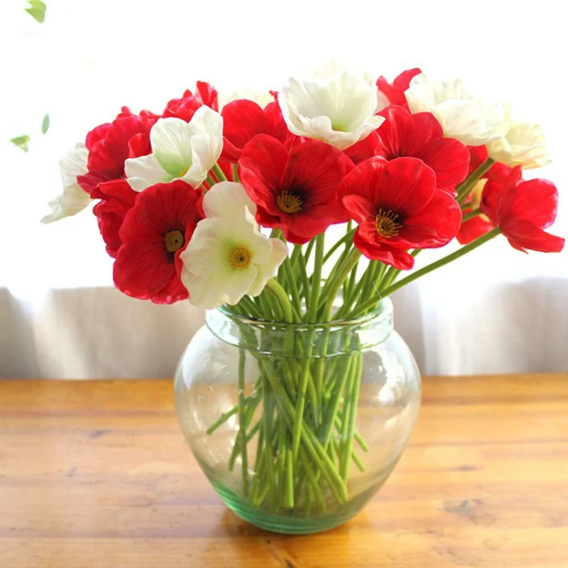 1pcs Plastic Wedding Decoration Furniture Artificial Mini Real Touch Poppies Flowers Decorative Bouquet for Home Decor
1pcs Plastic Wedding Decoration Furniture Artificial Mini Real Touch Poppies Flowers Decorative Bouquet for Home Decor