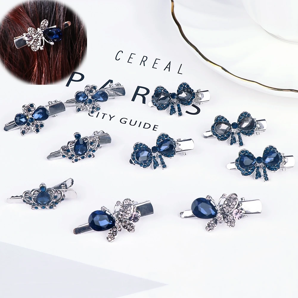 Women Fashion Hairpins Rhinestone Crystal Butterfly Hair Clip Ladies Bowknot Crown Barrettes Gentle Metal Hair Accessories
Women Fashion Hairpins Rhinestone Crystal Butterfly Hair Clip Ladies Bowknot Crown Barrettes Gentle Metal Hair Accessories