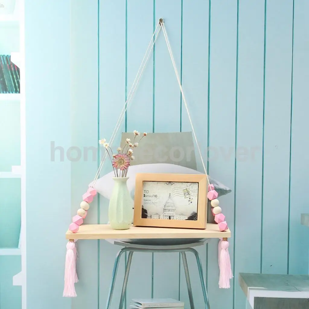 Wall Hanging Wooden Shelves Floating Wall Shelf Home Decor Baby Kids Room Storage Holder Hanger