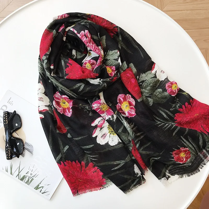 Brand black scarf women winter scarf girl South Korea fresh vintage long black floral print neck scarf muffler cape shawl
Brand black scarf women winter scarf girl South Korea fresh vintage long black floral print neck scarf muffler cape shawl