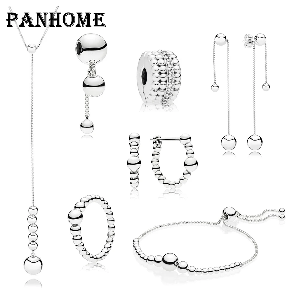 PANHOME 100% 925 Sterling Silver New String of Beads Collection Ring Hoop Earrings Necklace SLIDING BRACELET Hanging Charm
PANHOME 100% 925 Sterling Silver New String of Beads Collection Ring Hoop Earrings Necklace SLIDING BRACELET Hanging Charm