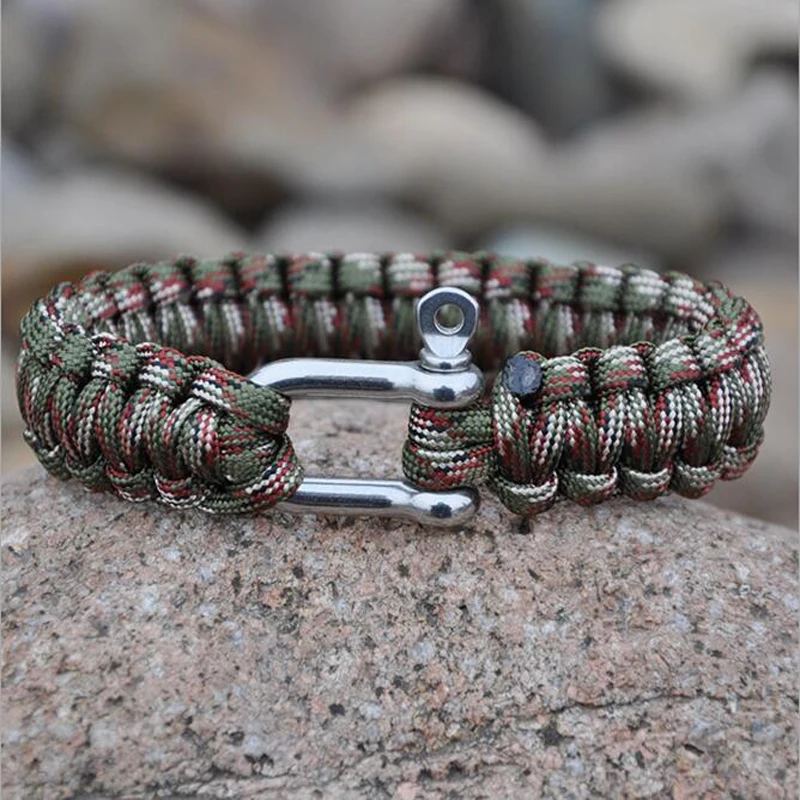 Outdoor Camping Paracord Parachute Rope/Cord Emergency Survival Bracelet with with adjustable S/S shackle Sport Charms For Men
Outdoor Camping Paracord Parachute Rope/Cord Emergency Survival Bracelet with with adjustable S/S shackle Sport Charms For Men