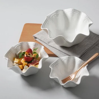 Ceramic Bowl Salad Bowl Food Tray Fruteira Irregular Shape Bowl Basso-relievo Snack Container Cake Dinnerware Dessert Bowl 1pcs
Ceramic Bowl Salad Bowl Food Tray Fruteira Irregular Shape Bowl Basso-relievo Snack Container Cake Dinnerware Dessert Bowl 1pcs