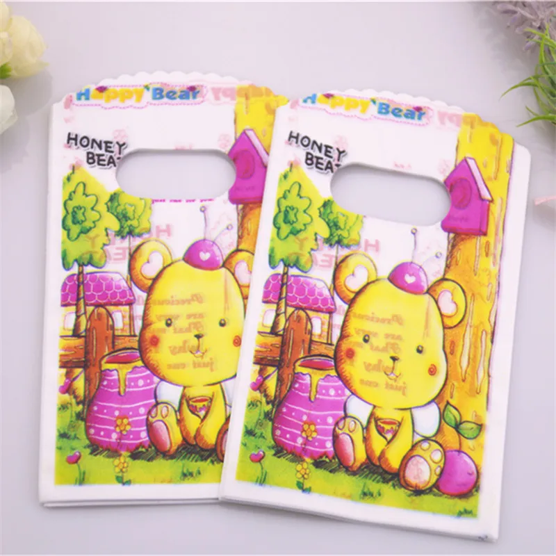 New Design Wholesale 50pcs/lot 9*15cm High Quality Lovely Cute Bear Bags Wedding Candy Packaging Small Plastic Cartoon Bags
New Design Wholesale 50pcs/lot 9*15cm High Quality Lovely Cute Bear Bags Wedding Candy Packaging Small Plastic Cartoon Bags