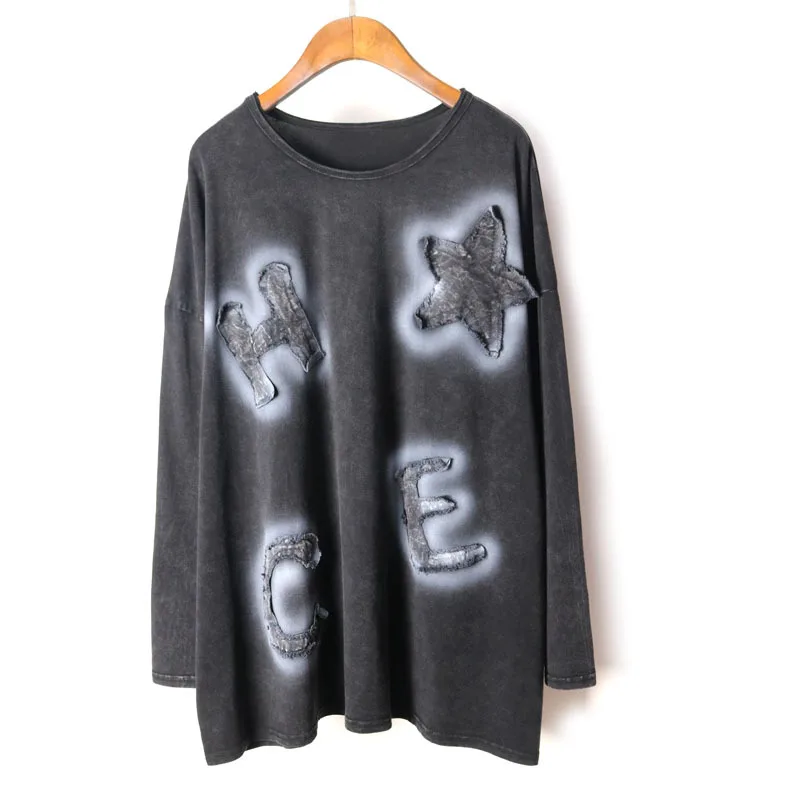 Fashion Long T Shirt women Appliques Punk Rock Oversized Vintage Plus Size TSHIRT Camiseta Feminina Women's Clothing tops
Fashion Long T Shirt women Appliques Punk Rock Oversized Vintage Plus Size TSHIRT Camiseta Feminina Women's Clothing tops