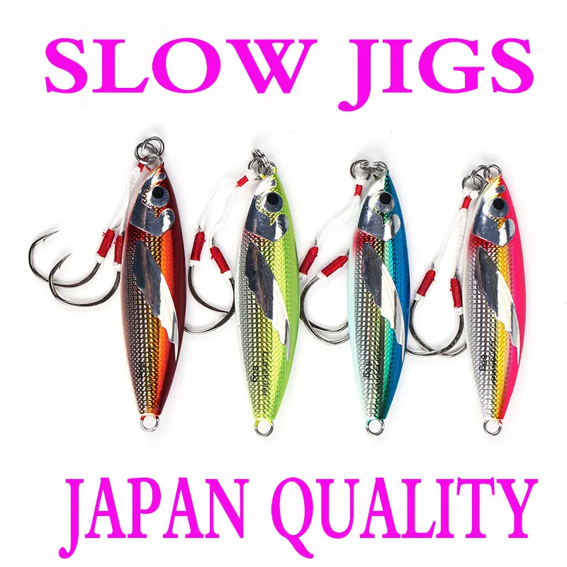 New Arrival Japan Quality Slow Jigging Lures Lead Fish With Double Hooks 40/60/80/100G Slow Jigs Saltwater Fishing Lure
New Arrival Japan Quality Slow Jigging Lures Lead Fish With Double Hooks 40/60/80/100G Slow Jigs Saltwater Fishing Lure