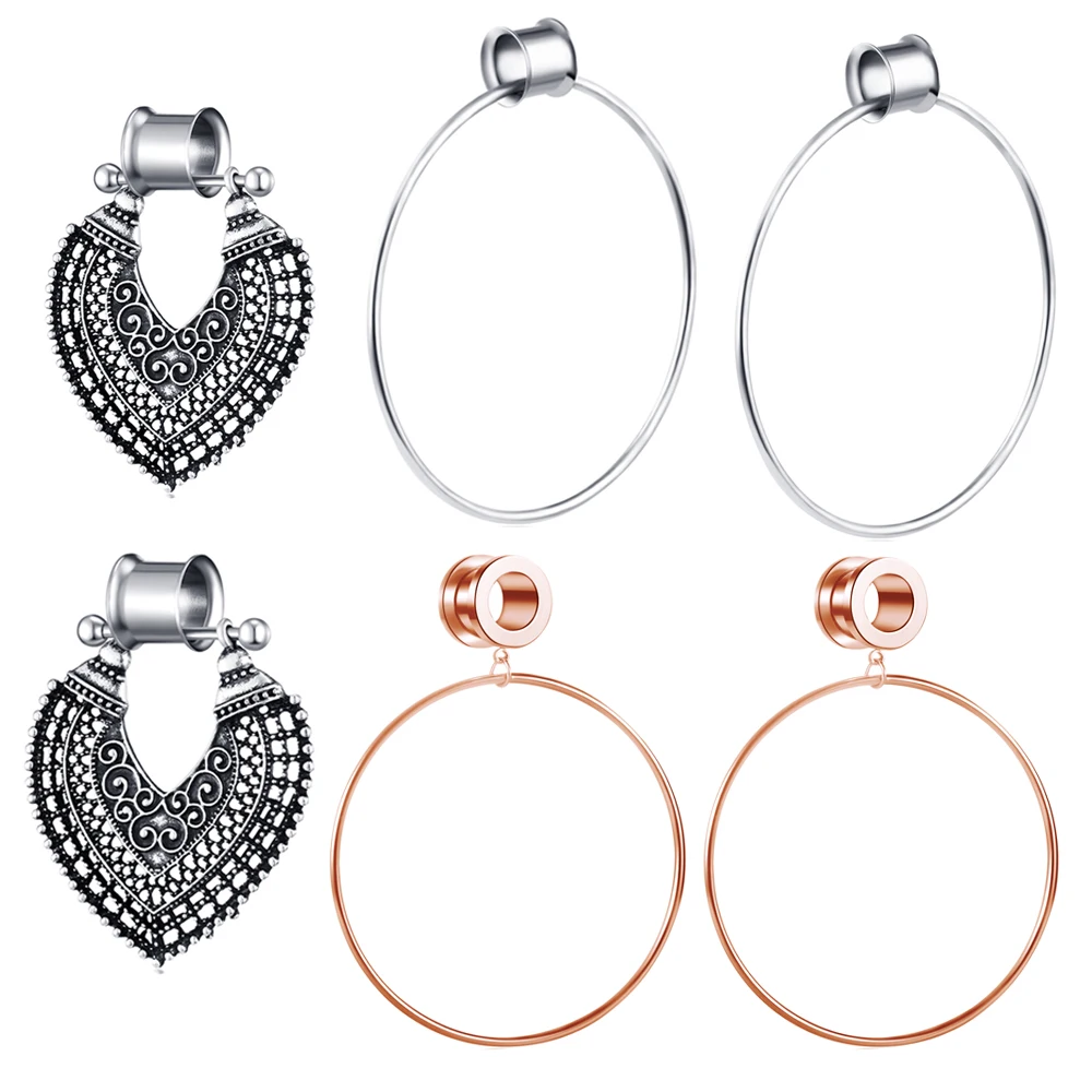 Surgical Steel Ear Tunnels Large Hoop Earring Plugs Expander Dangle Gauges Stretcher Piercing Ear Gauges 00g Flesh Expander kit
Surgical Steel Ear Tunnels Large Hoop Earring Plugs Expander Dangle Gauges Stretcher Piercing Ear Gauges 00g Flesh Expander kit