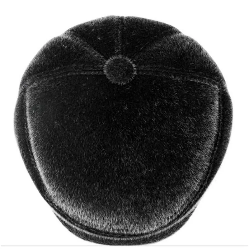 Мужская зимняя теплая меховая шапка мужская из искусственного меха норки с