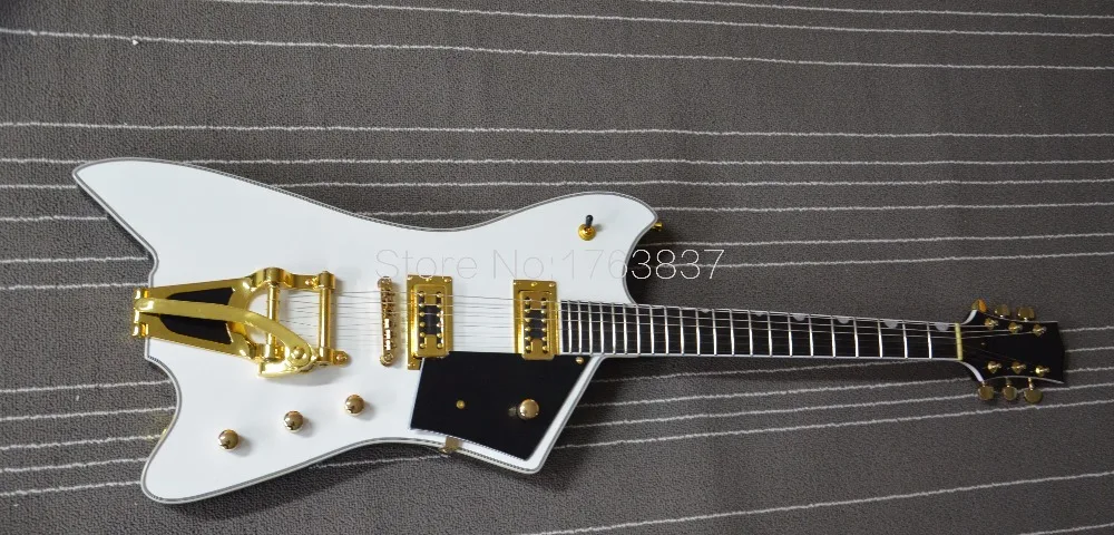 Shelly new store factory custom Billy-Bo jazz large rocker guitar gold pickup white electric guitars musical instrument shop
Shelly new store factory custom Billy-Bo jazz large rocker guitar gold pickup white electric guitars musical instrument shop