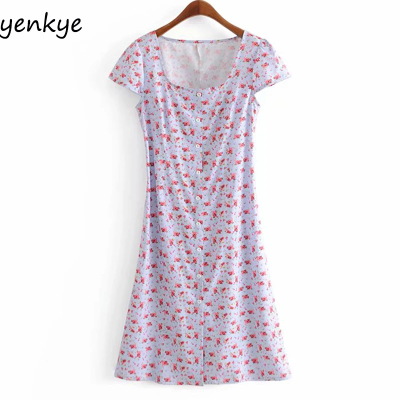 Casual Holiday Summer Dress 2019 Women Sexy Square Collar Floral Print Dress Elegant Lady Short Sleeve Midi A-line Dress
Casual Holiday Summer Dress 2019 Women Sexy Square Collar Floral Print Dress Elegant Lady Short Sleeve Midi A-line Dress