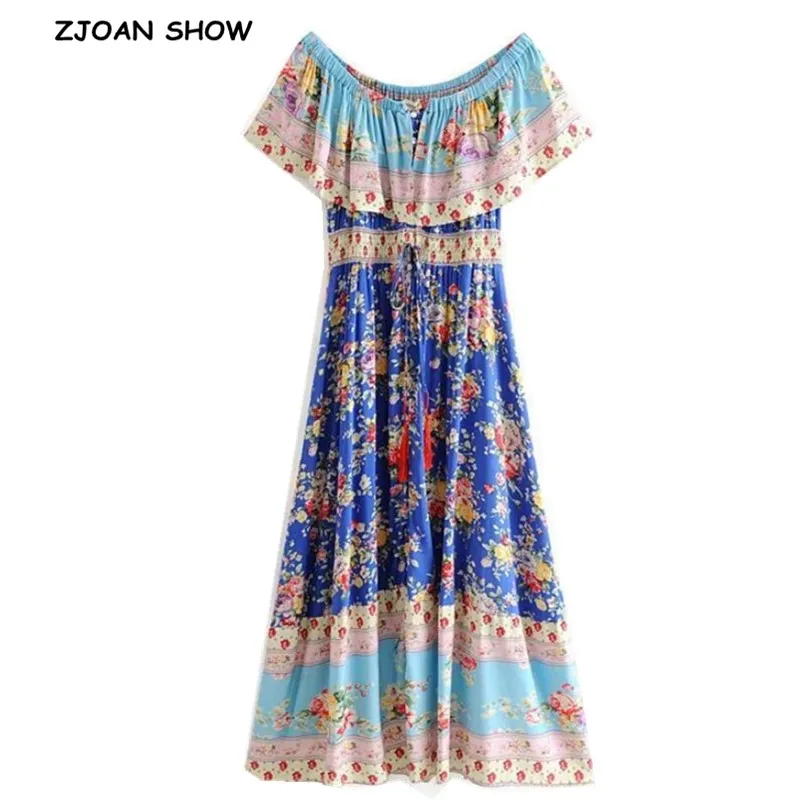 Holiday Stitching Ruffles V neck Rose Flower Dress Summer Ethnic Woman Short Sleeve Single-breasted Button Long Dress BOHO
Holiday Stitching Ruffles V neck Rose Flower Dress Summer Ethnic Woman Short Sleeve Single-breasted Button Long Dress BOHO