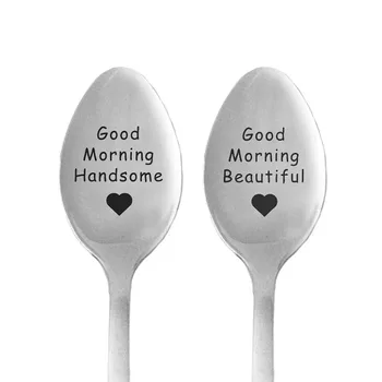 Good Morning Beautiful/Handsome Couples Spoon Long Handle Coffee Tea Ice Cream Tableware Valentine New Year Gift Household Use
Good Morning Beautiful/Handsome Couples Spoon Long Handle Coffee Tea Ice Cream Tableware Valentine New Year Gift Household Use