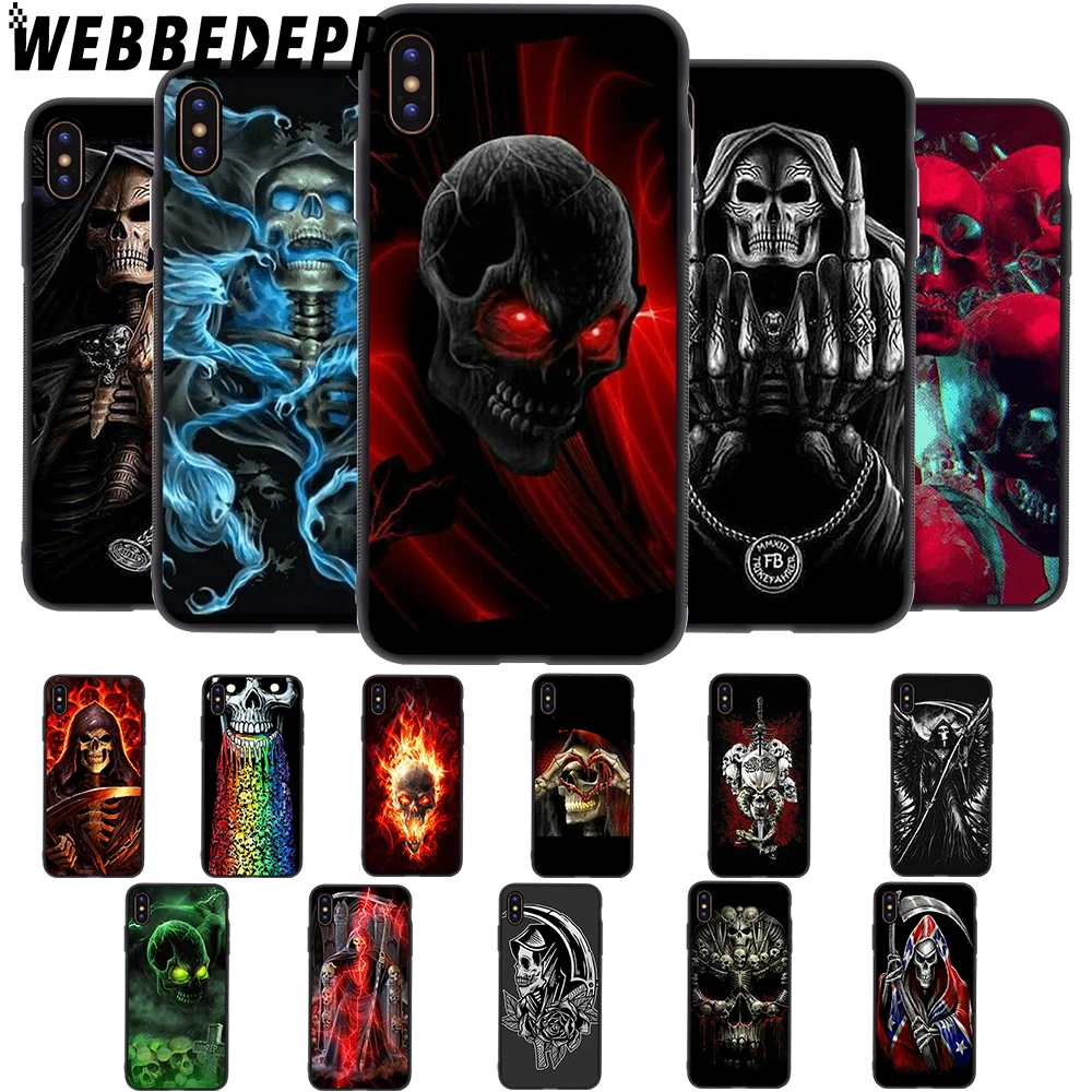 WEBBEDEPP Grim Reaper Skull Soft Case for iPhone 5 5S 6 6S 7 8 Plus X XS 11 Pro MAX XR Cover
WEBBEDEPP Grim Reaper Skull Soft Case for iPhone 5 5S 6 6S 7 8 Plus X XS 11 Pro MAX XR Cover