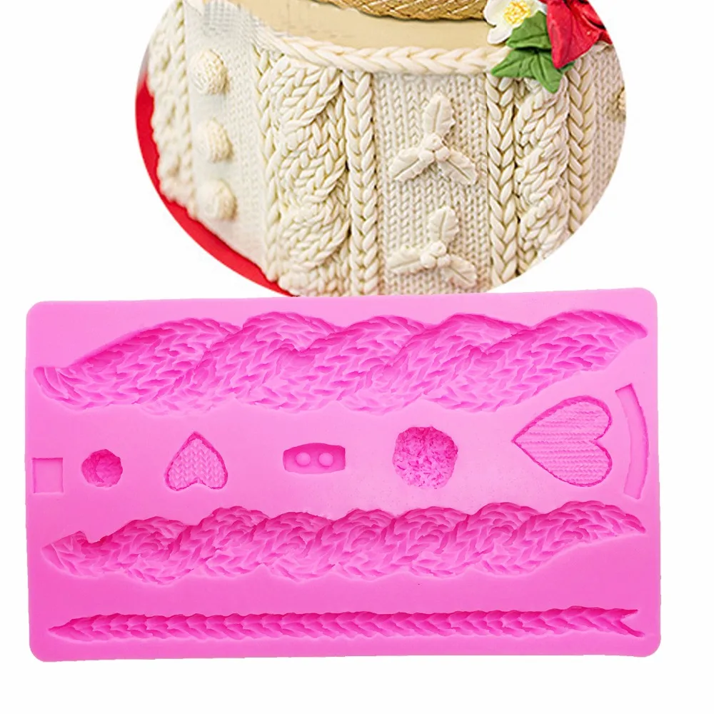 3D Wool Knitting Texture Silicone Mold Christmas Cake Border Fondant Cake Decorating Tools Chocolate Gumpaste Moulds T9998
3D Wool Knitting Texture Silicone Mold Christmas Cake Border Fondant Cake Decorating Tools Chocolate Gumpaste Moulds T9998