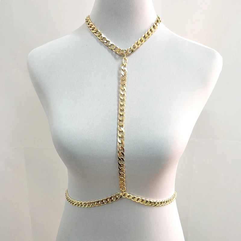 2019 New arrive fashion simple punk Luxury Gold Silver 2 colors chunky Link Bra Body Chain Jewelry
2019 New arrive fashion simple punk Luxury Gold Silver 2 colors chunky Link Bra Body Chain Jewelry