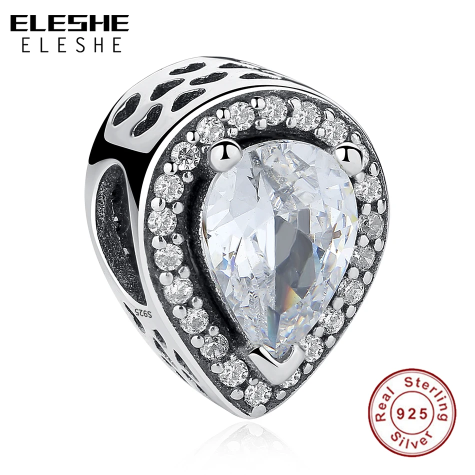 ELESHE Real 925 Sterling Silver Radiant Teardrop Charm Beads with Clear CZ Fit Pandora Original Charms Bracelet Women Jewelry
ELESHE Real 925 Sterling Silver Radiant Teardrop Charm Beads with Clear CZ Fit Pandora Original Charms Bracelet Women Jewelry