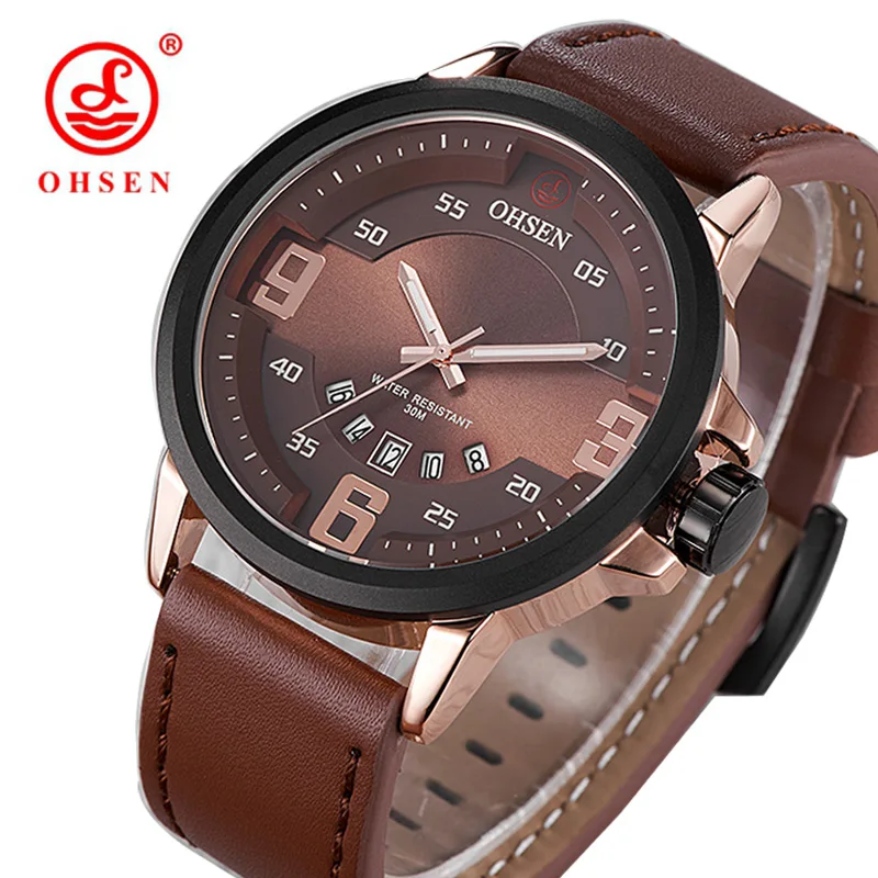 OHSEN Leather strap Date Quartz Men Watches Casual Date Top Brand Luxury Analog Design Waterproof Army Wristwatch Mens Clock
OHSEN Leather strap Date Quartz Men Watches Casual Date Top Brand Luxury Analog Design Waterproof Army Wristwatch Mens Clock