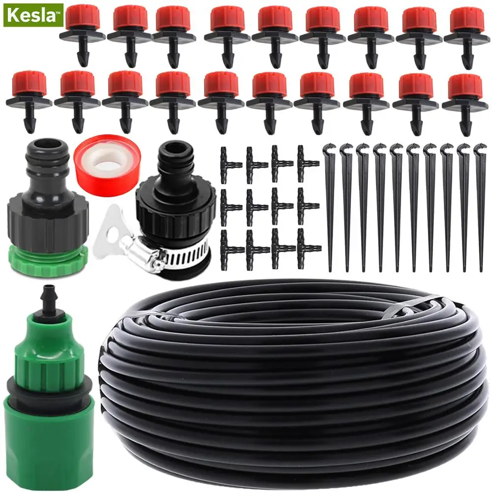 KESLA Automatic Micro Drip Irrigation Garden Hose Watering System Kits 82Ft 25m & Adjustable Nozzle Mister Dripper Flower Lawn 
KESLA Automatic Micro Drip Irrigation Garden Hose Watering System Kits 82Ft 25m & Adjustable Nozzle Mister Dripper Flower Lawn