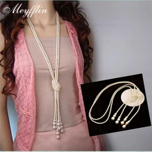 Женское длинное ожерелье с имитацией жемчуга винтажное чокер