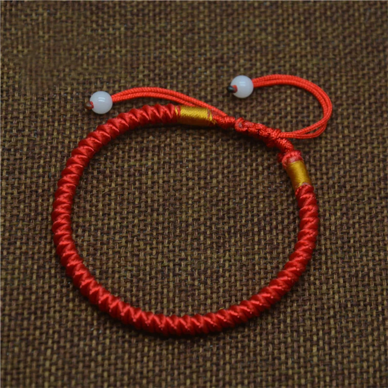 Mdiger Clic Bracelet en corde rouge Lucky Chinese tressé Mdiger Clic Corde Rouge Corde Bracelet Chanceux Chinois Tressé Perles Bracelets Cadeau Mode Noir Ceinture Hommes En Strand De