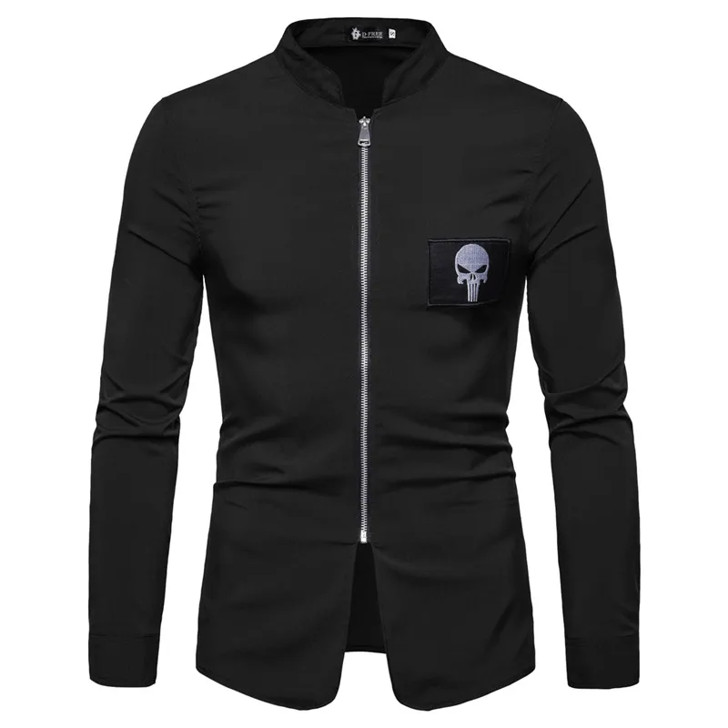 Men's leisure skull embroidered long sleeve shirt fashion new casual zipper jacket long sleeve shirt hot sale shirts
Men's leisure skull embroidered long sleeve shirt fashion new casual zipper jacket long sleeve shirt hot sale shirts