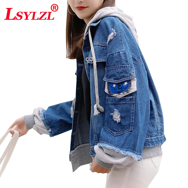 Design Pocket Sleeve Hoody Denim Jackets Women Patchwork Jeans Basic Coats Female BF Streetwear Chaquetas Autumn Jaqueta B262
Design Pocket Sleeve Hoody Denim Jackets Women Patchwork Jeans Basic Coats Female BF Streetwear Chaquetas Autumn Jaqueta B262
