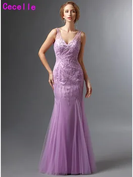 Lilac Mermaid Tulle Mother Of The Bride Dresses With Straps Long V-neck 2019 Crystal Beaded Wedding Party Gowns Gorgous Real
Lilac Mermaid Tulle Mother Of The Bride Dresses With Straps Long V-neck 2019 Crystal Beaded Wedding Party Gowns Gorgous Real