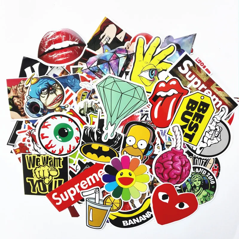 100pc Skateboard Stickers bomb Vinyl Laptop Luggage Decals Dope Sticker 